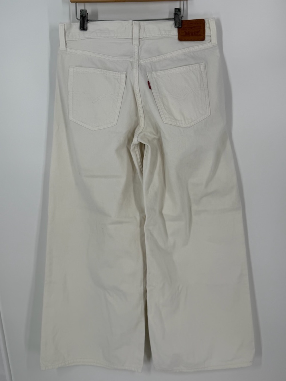 Levis Premium Baggy Dad Wide Leg Off White Jeans 28 Minimalist Edgy High Rise - Picture 5 of 14